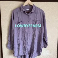 LOWRYSFARMパープル ボタンアップ 長袖シャツのサムネイル