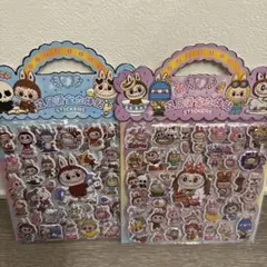 ラブブ LABUBU 立体 ぷっくり シール2枚入り2セット
