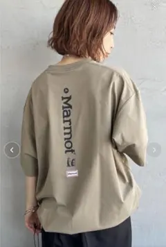 「新品未使用」Marmot ドローコード付き ポケットTシャツ ベージュ Sのサムネイル