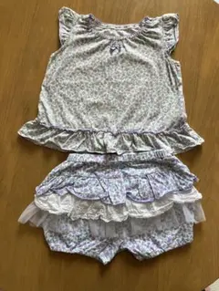 ミキハウス　花柄フリルセット (70-80)