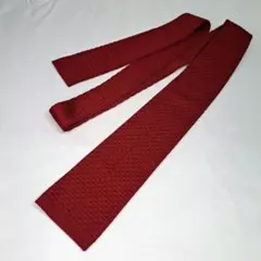 【昭和/当時物】ニットタイ★ディープレッド★ビジネス & カジュアル