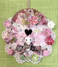 ちりめん細工♡着物うさぎちゃんアレンジプレート飾り