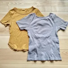 2枚セット マスタード 水色 半袖Tシャツ コロニー GUのサムネイル