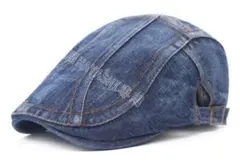 メンズ キャップ帽子 ハンチング デニム帽子　ベレー帽　即納　送料無料 ブルー