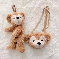 ダッフィー　2点セット　ぬいぐるみポーチ／ポシェット　パスケース