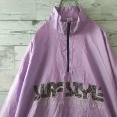 USA製☆90s ペイズリー センターロゴ ハーフジップ ナイロンジャケット