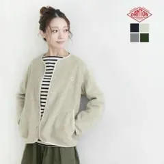 DANTON レディース ノーカラーフリースジャケット 36