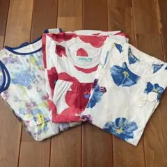 ハッカキッズ ノースリーブ 花柄 ワンピース チュニック 110 120 3点
