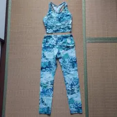 リアルストーン水彩模様 ヨガウェア セットアップ