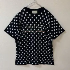 GUCCI グッチ 水玉 ロゴ ポルカドット Tシャツ 黒 L ブラック - メルカリ