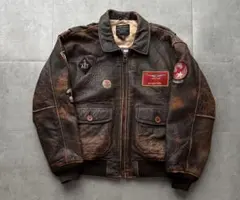80s 90s AVIREX レザージャケット　ヴィンテージ　雰囲気◎