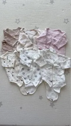 バースデイ ベビー肌着 6点セット 綿100% 長袖 ロンパース 女の子