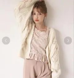 配色編みニットカーディガンoneafteranother NICE CLAUPのサムネイル
