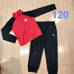 adidas ジャージ 120サイズ 赤黒