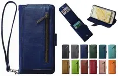 iphone14promax ネイビー 手帳型スマホケース カードポケット付Y3