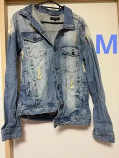 ダメージ加工 デニムジャケット ライトブルー