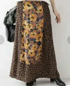 フレームワーク　レオパードx花柄コンビロングスカートのサムネイル