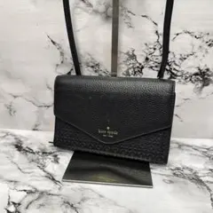 (美品)大人気、ケイトスペード、ショルダーウォレット、オールレザー、シボ革、人気