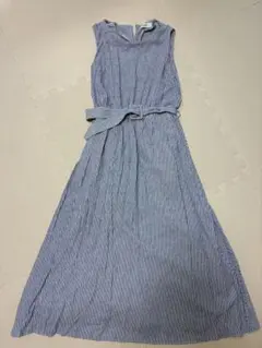 BEAMS HEART ストライプ ノースリーブワンピース ベルト付のサムネイル