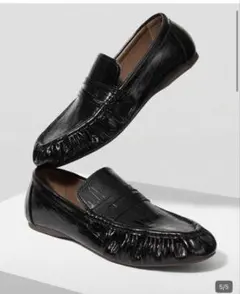 ギャザー入り　ローファー　モカシン