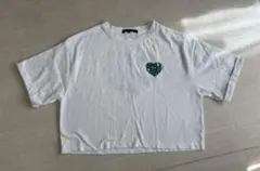 半袖Tシャツ 緑色ハートロゴ