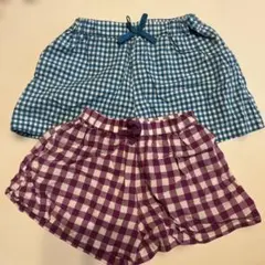 UNIQLO 半ズボン 110cm XSチェック柄　2枚セット　まとめ売り