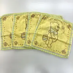 タオルハンカチ　プーさん新品未使用４枚