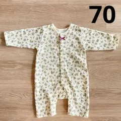 . カバーオール 裏起毛 花柄 70cm