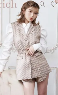 匿名発送　美品　Darich DRジャガードセットアップ　モカ　サイズフリー