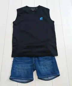 ⭐お得⭐ LOTTO ノースリーブTシャツ、デニムパンツ 2点セット