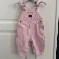【OshKosh】 ピンクストライプ オーバーオール　6-9m