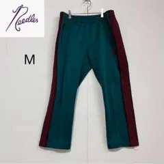 Needles ナロートラックパンツ M グリーン×ボルドーSTUDIOUS別注