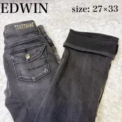 SOMETHING EDWIN ブラック デニム 27×33 日本製 Y2K