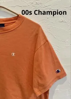 00s Champion チャンピオン ロゴTシャツ オレンジ　ゴールドウィン