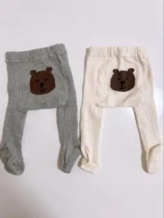 babyGap ベビータイツ 0-12m 2色セット 白 グレーのサムネイル