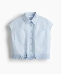 H&M ドローストリングディテールノースリーブシャツ　Sのサムネイル