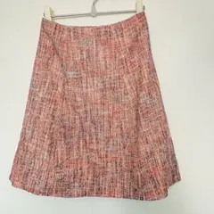 自由区 鮮やか 上品 ツイード フレアスカート 38サイズ