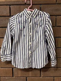 ストライプ柄 星刺繍 長袖シャツ 110センチ