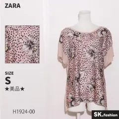 ★美品★ ZARA ザラ トップス　ブラウス　半袖　花柄　プリント　ドット柄