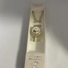 スヌーピー リール式キーホルダー ゴールド