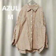 長袖シャツ　M 綿100% ストライプ