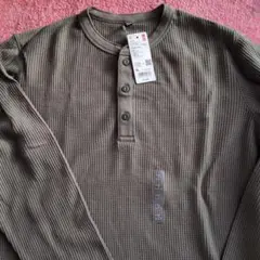 ワッフルヘンリーネック長袖