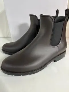 ★希少な完全防水！★【新品】サイドゴアレインブーツ：濃茶L（23.5～24cm）