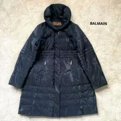BALMAIN バルマン　ダウン　コート　ロング　女優襟　黒　ショールのサムネイル