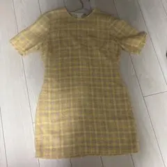 ZARA ザラ　半袖ミニワンピース　レディース　イエロー 黄色　古着のサムネイル