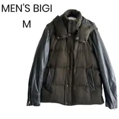 MEN'S BIGI ダウンジャケット 異素材切替 リメイク用 M b044のサムネイル