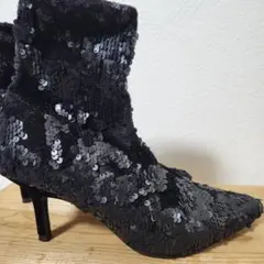 ZARA　スパンコールショートブーツ38　ピンヒール