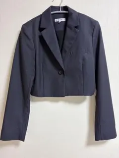 MOUSSY クロップド テーラードジャケット ブラック