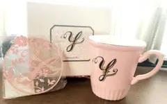 【未使用・箱付】アフタヌーンティー イニシャル マグカップ＆コースター Y