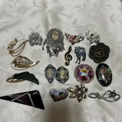 ヴィンテージ　ブローチ　18点まとめ売り